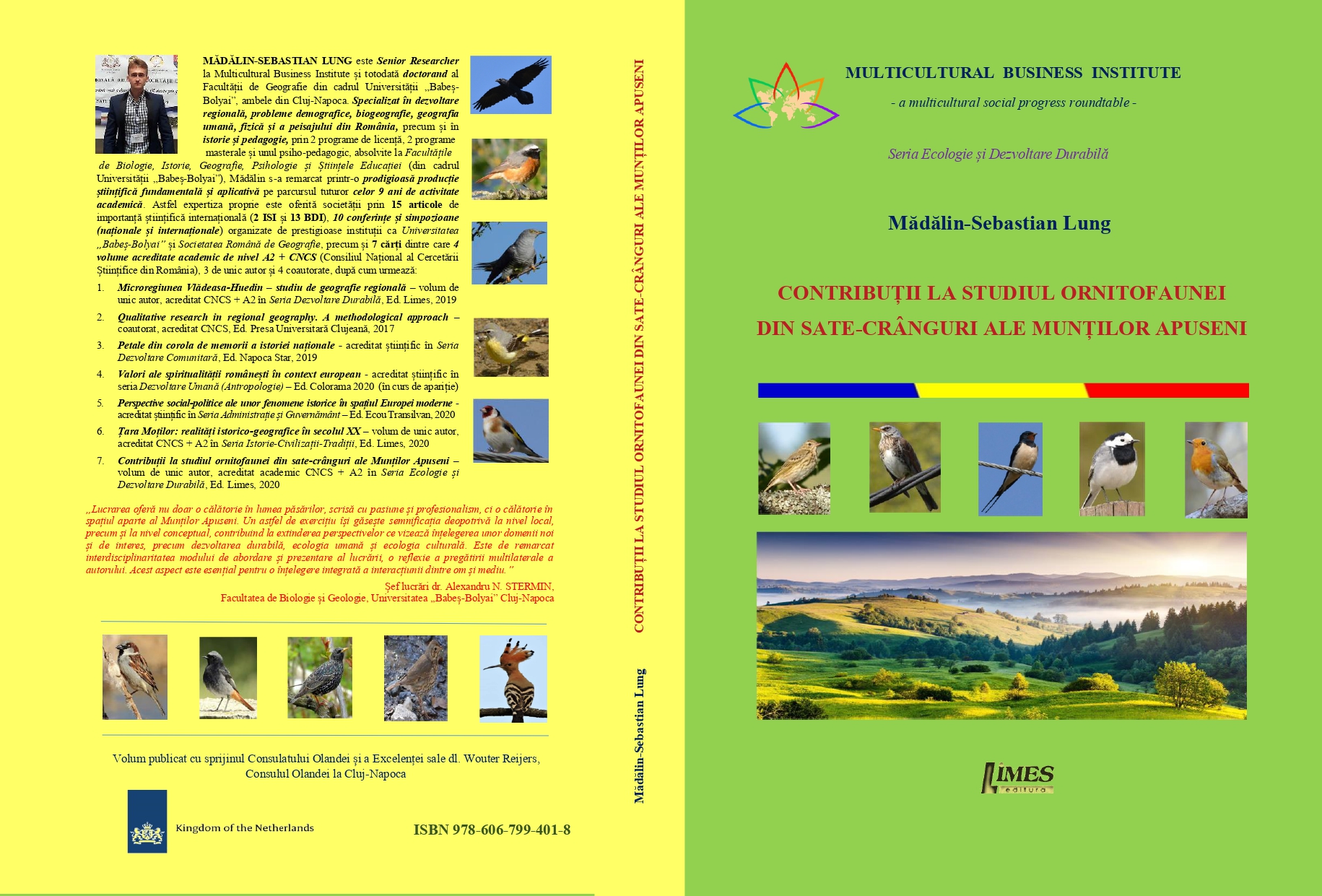 Coperta - Mădălin Lung- Ornitofauna - cu ISBN