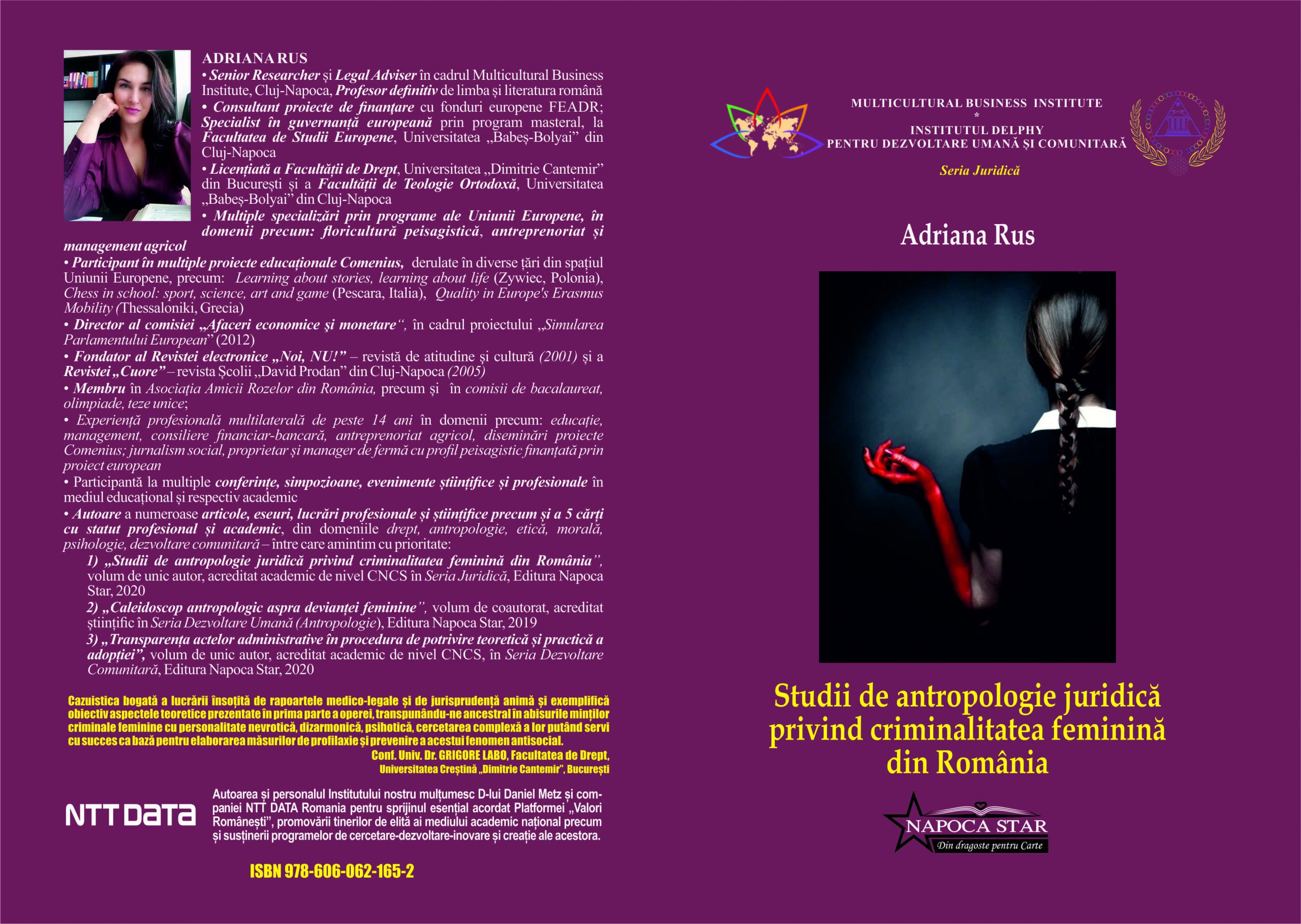 Coperta - Adriana Rus - Studii de antropologie juridică privind criminalitatea feminină din România